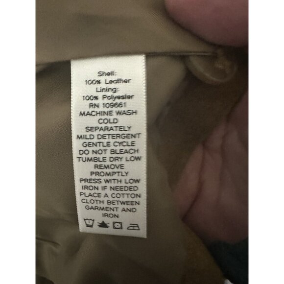 Denim & Co. Washable Suede Barn Jacket with Pickstitch Detail Brown Size Medium - Picture 10 of 10